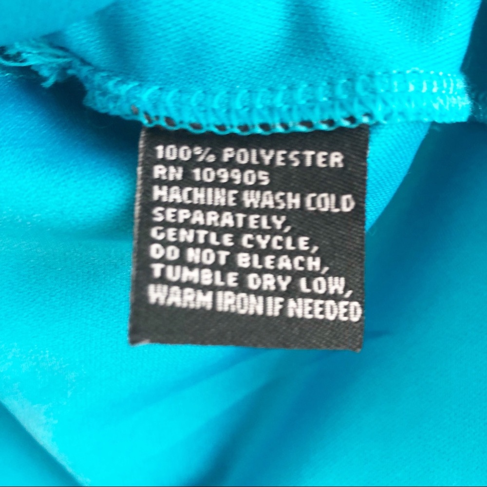 Milano Sleeveless Blue Ruffle Top. Sz Medium - Picture 7 of 7